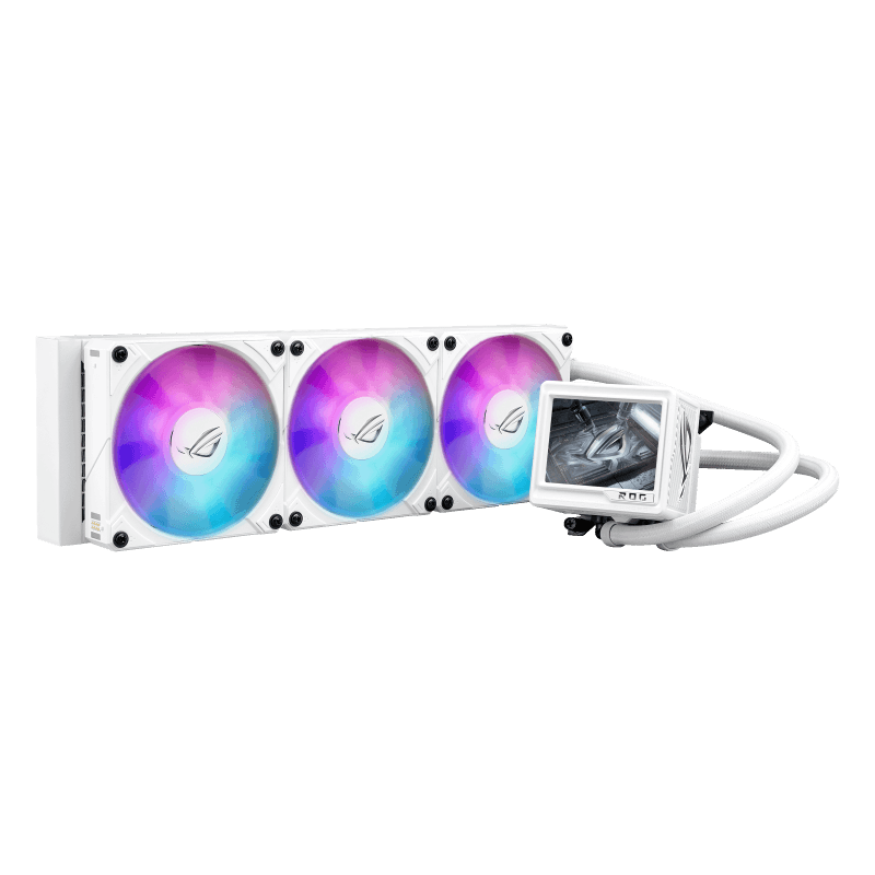 Cooler Procesor ASUS ROG RYUJIN III 360 ARGB EXTREME ALB, marime radiator 399.5mm, 3 ventilatoare ARGB, Viteza ventilatoare 2800 RPM +/- 10%, Viteza pompa: 5100 +/- 10%, Suport AMD: AM4, AM5, suport INTEL: LGA 115x/1200/1700/1851, Airflow: 89.73 CFM, Nivel de zgomot ventilator: 36dBA