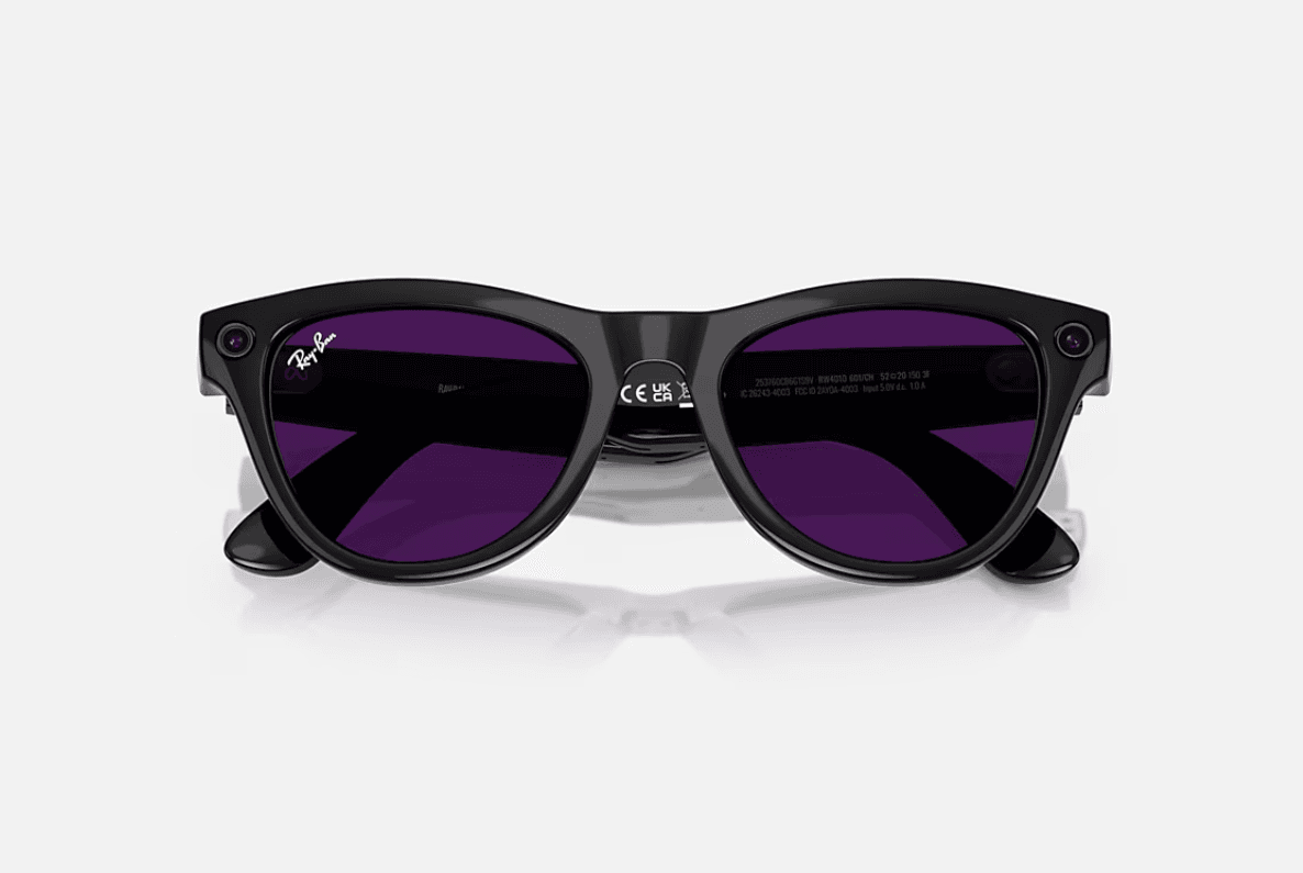 Ray-Ban Meta Skyler AI Glasses Shiny Black/Transitions Amethyst