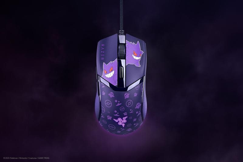 Mouse cu fir gaming Razer Cobra Razer Pokémon Gengar Edition, rezolutie 8500 DPI, 6 butoane programabile, iluminare RGB, negru
