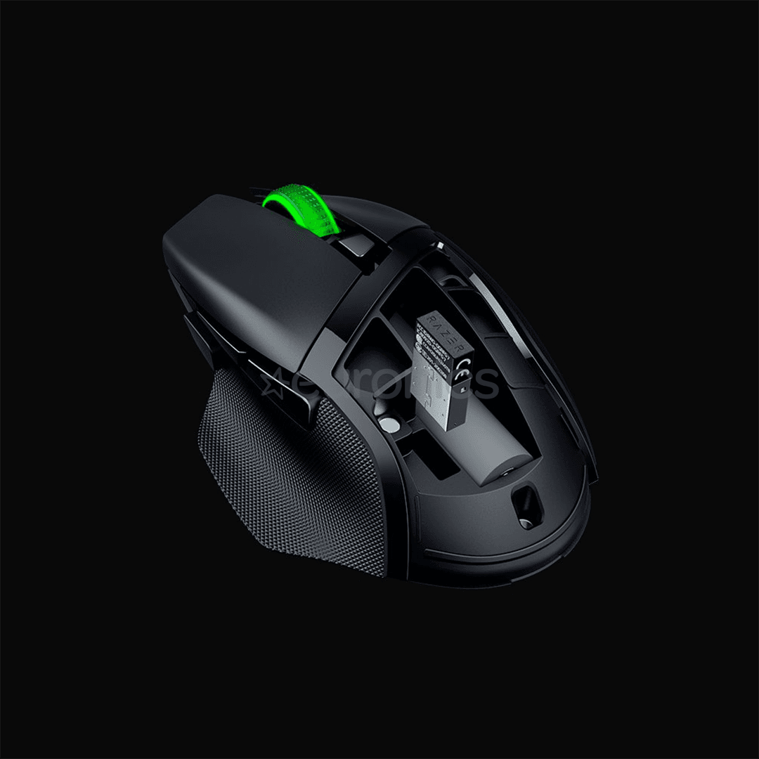 Mouse Razer Basilisk V3 X HyperSpeed, rezolutie 18000 DPI, iluminare RGB Chroma, senzor Razer™ 5G Advanced 18K DPI Optical Sensor, durata de viata baterie pana la 285 ore (hyperspeed), pana la 535 ore (bluetooth), negru