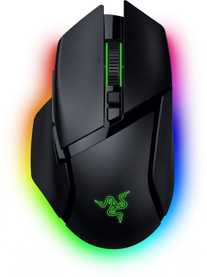Razer Basilisk V3 35K, wireless, bluetooth, rezolutie maxima 35000 DPI, 11 butoane programabile, autonomie pana la 140h (mod wireless, miscare constanta la 1000Hz),  pana la 210h (mod bluetooth),  iluminare Razer Chroma™ RGB, senzor Focus Pro 35K Optical Sensor Gen-2,  negru