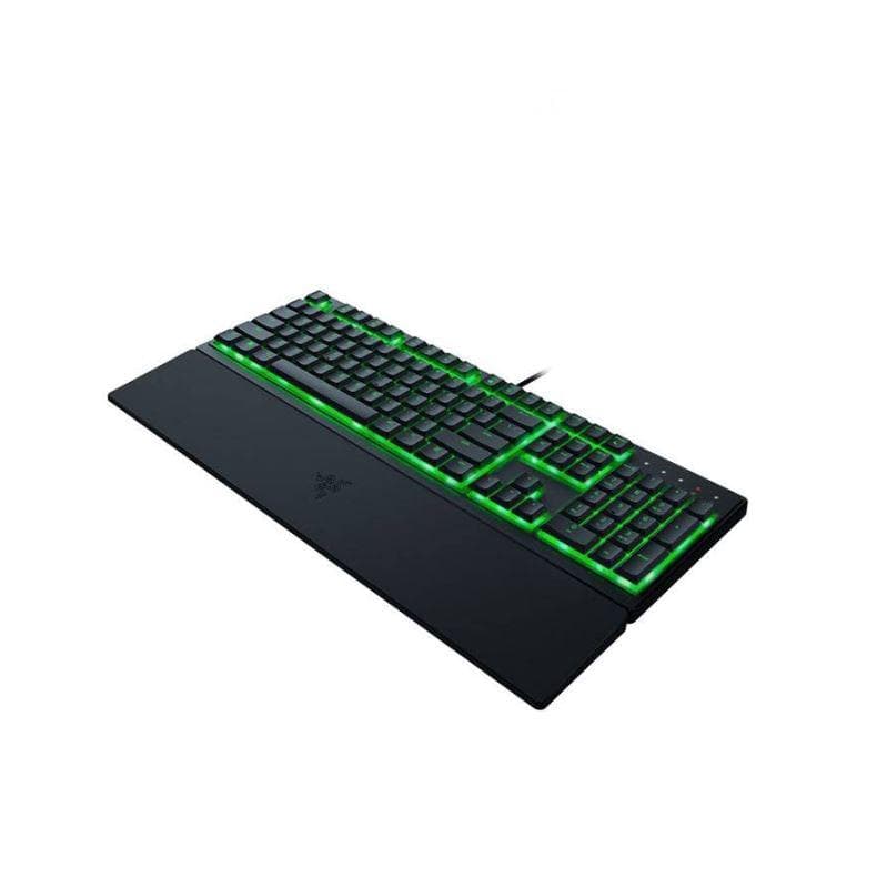 Tastatura Razer Ornata V3 X - Low Profile Gaming Keyboard - US Layout  TECH SPECS SWITCH TYPE Razer™ Membrane Switch APPROXIMATE SIZES Full Size LIGHTING Single Zone Razer Chroma™ RGB Lighting WRIST REST Yes ONBOARD MEMORY None MEDIA KEYS None PASSTHROUGH None CONNECTIVITY Wired - Attached KEYCAPS