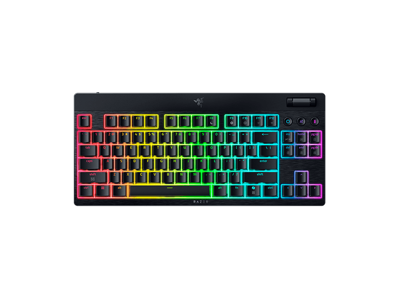 Tastatura mecanica wireless Razer Blackwidow V4 Low profile HyperSpeed TKL, switch Razer™ Low-profile Mechanical Switches (Yellow Linear Switch), 110 taste, iluminare Razer™ Chroma RGB, negru