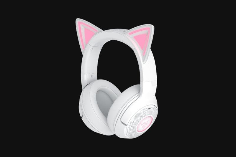 Casti Razer Kraken Kitty V2 Bluetooth 5.2Quartz Edition, interfata USB- A, sensibilitate 92.5 dB SPL / mW @ 1kHz si sensibilitate microfon 42 dBV /Pa, alb