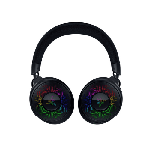 Casti Razer Kraken V4 Pro, wireless, bluetooth, cu fir, frecventa raspuns 20 Hz – 28 kHz,  conectivitate wireless: 2.4 GHz Wireless prin OLED Control Hub sau  Bluetooth 5.3,  cu fir USB-A sau 3.5mm,  microfon retractabil Razer™ HyperClear Super Wideband Mic, iluminare Razer Chroma™ RGB, autonomie