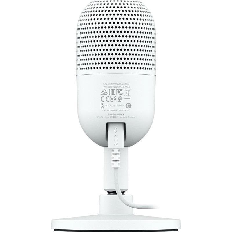 Microfon Razer Seiren V3 Mini White USB, frecventa raspuns 20 Hz - 20000 Hz, sensibilitate 110 dB (THD > 1% at 1 kHz), alb