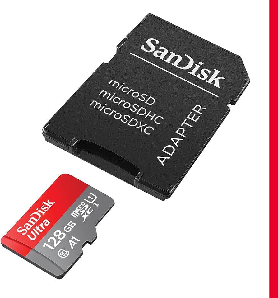 Card de Memorie MicroSDXC SanDisk Ultra, 128GB, Clasa 10, R/W speed: up to 100MB/s/, 90MB/s, include adaptor SD (pentru telefon)