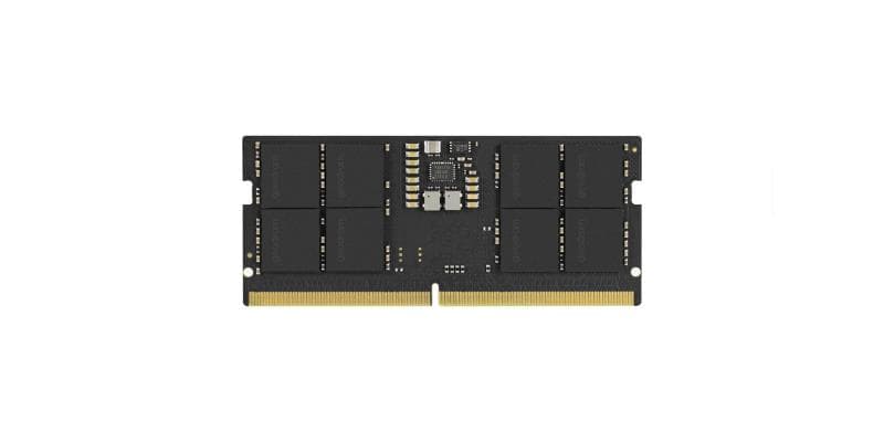 Goodram SODIMM GR5600S564L46/32G. Component for: Laptop, Internal memory: 32 GB, Memory layout (modules x size): 1 x 32 GB, Internal  memory type: DDR5, Memory clock speed: 5600 MHz, Memory form factor: 262-pin SO-DIMM, CAS latency: 46