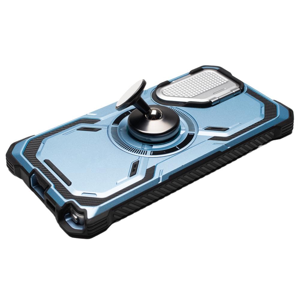 Suport auto magnetic Spacer pentru smartPhone, Metalic,fixare prin adeziv, Magnetic, 4 SuperMagneti N50, rotire 360 grade, negru