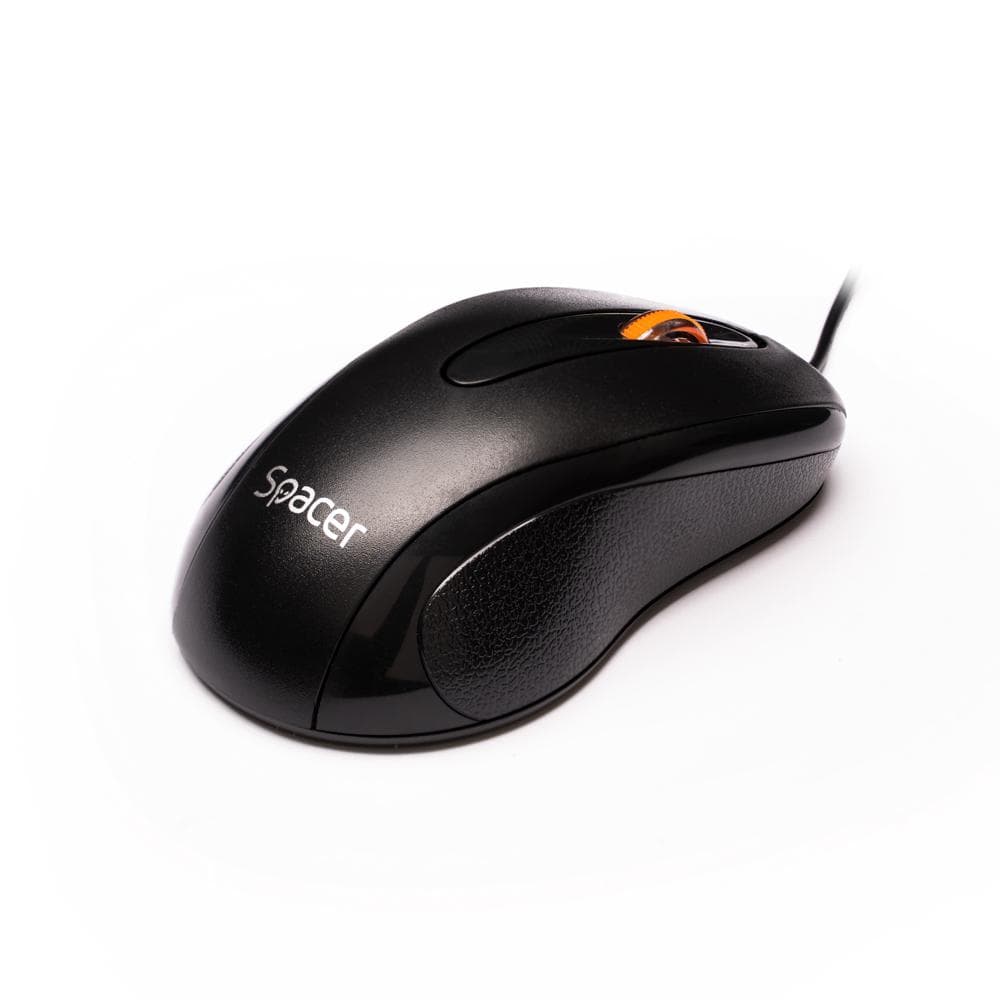 MOUSE Spacer, PC sau NB, cu fir, USB, optic, 1000 dpi, butoane/scroll 3/1, negru, SPMO-F01