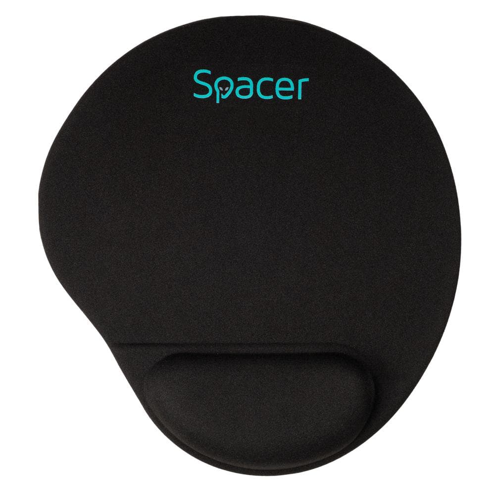 Mousepad Spacer, suport incheietura cu gel, cauciuc si material textil, 240 x 220 mm, negru