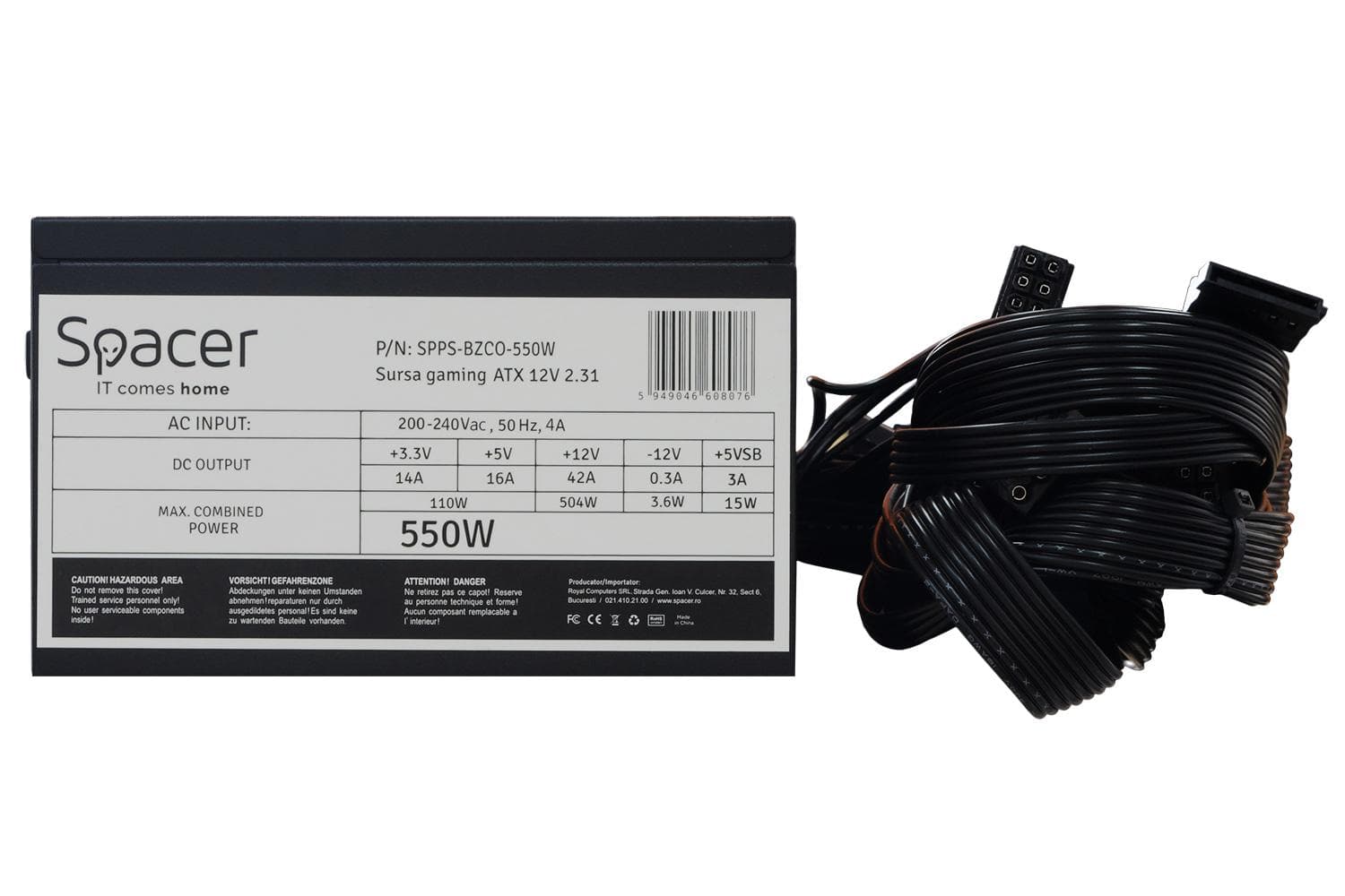Sursa Spacer ATX BZCO-550 80+ Bronze