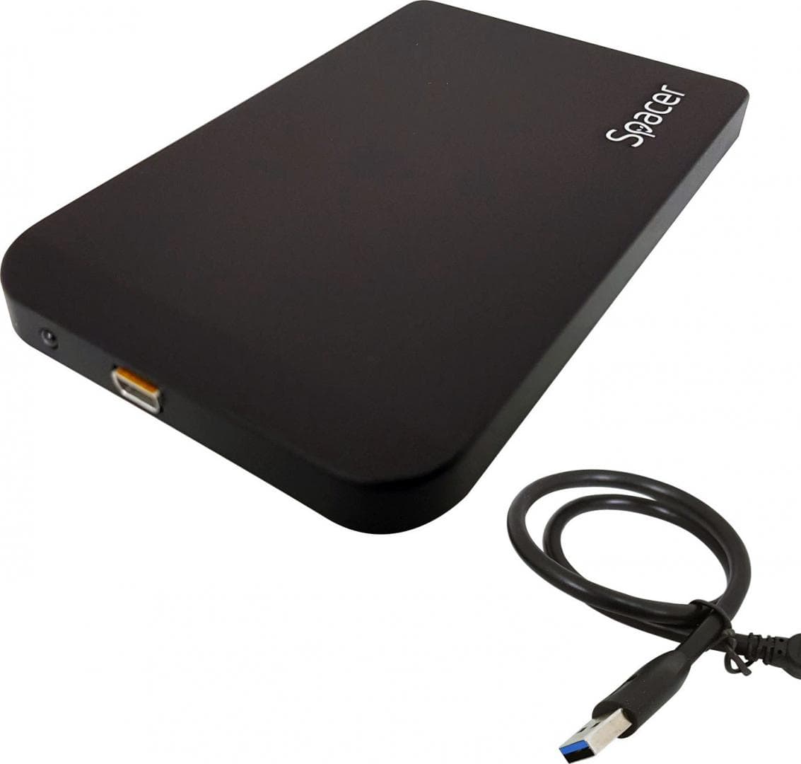 RACK extern SPACER, pt HDD/SSD, 2.5 inch, SATA, interfata PC USB 3.0, Husa piele sintetitca, aluminiu, negru