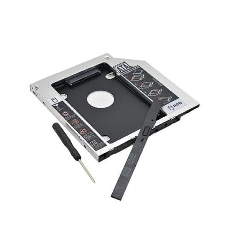 Rack intern SPACER, tip caddy 9.5mm, 5.25 inch la 2.5 inch, S-ATA, interfata PC S-ATA, metal, negru,