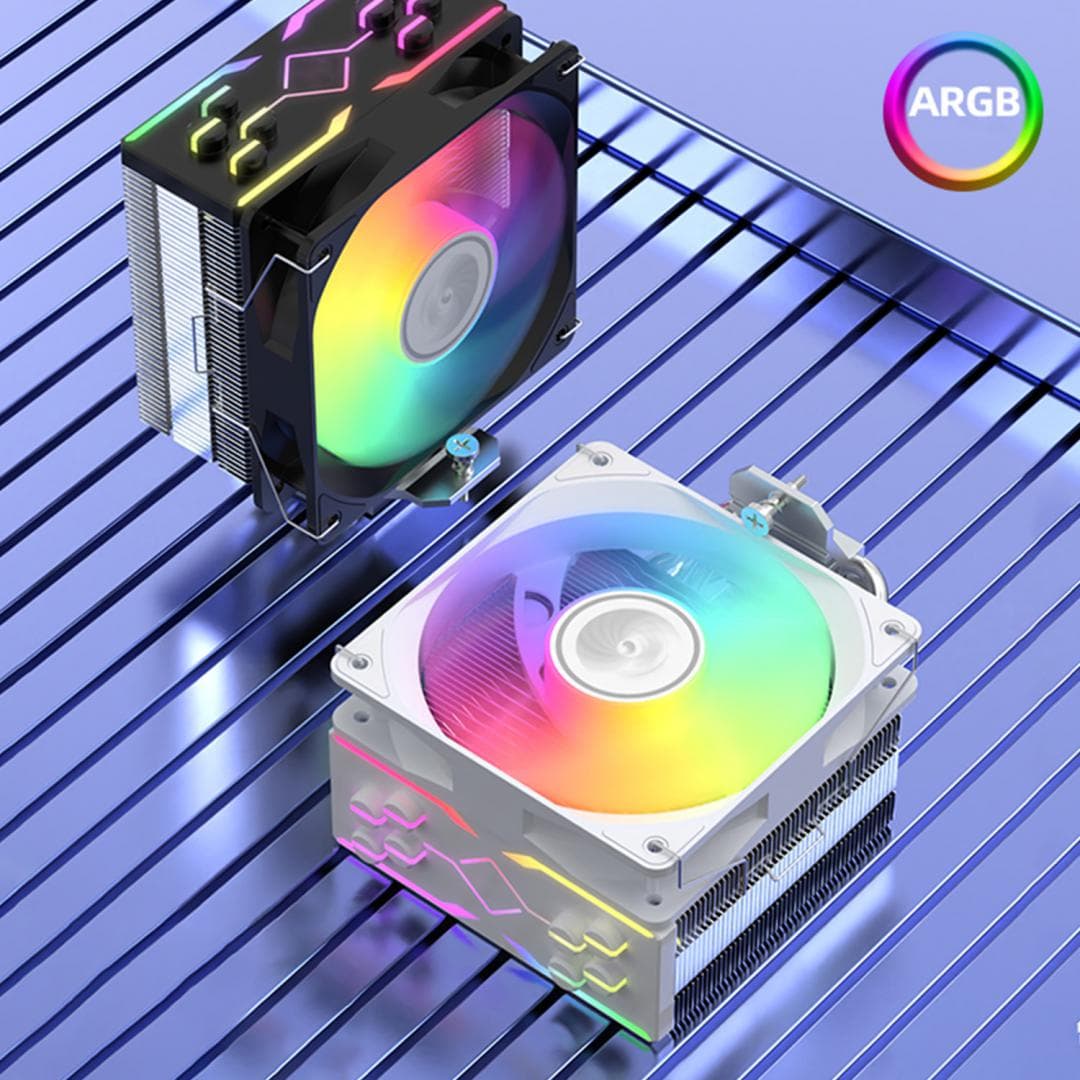 Cooler CPU Serioux CC120ARGB, dimensiuni 120x120x25mm, viteza ventilator 800-1800±200RPM, TDP: 180 - 200W, durata de viata 30 000 ore, iluminare LED, suporta seriile INTEL & AMD