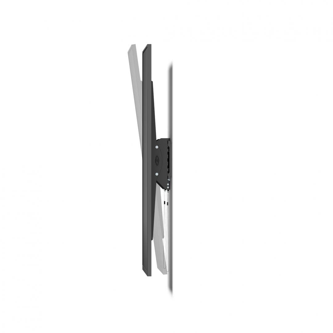 Suport perete TV Serioux 43-100" Tilt 75kg Profil 85mm Material: Otel Finisarea suprafeței: vopsea electrostatica Dimensiune ecran: 43"-100" Compatibilitate VESA: 75x75, 100x100, 100x150, 150x100, 100x200, 200x100, 150x150, 200x200, 200x300, 300x200, 200x400, 400x200, 300x300, 300x400, 400x300