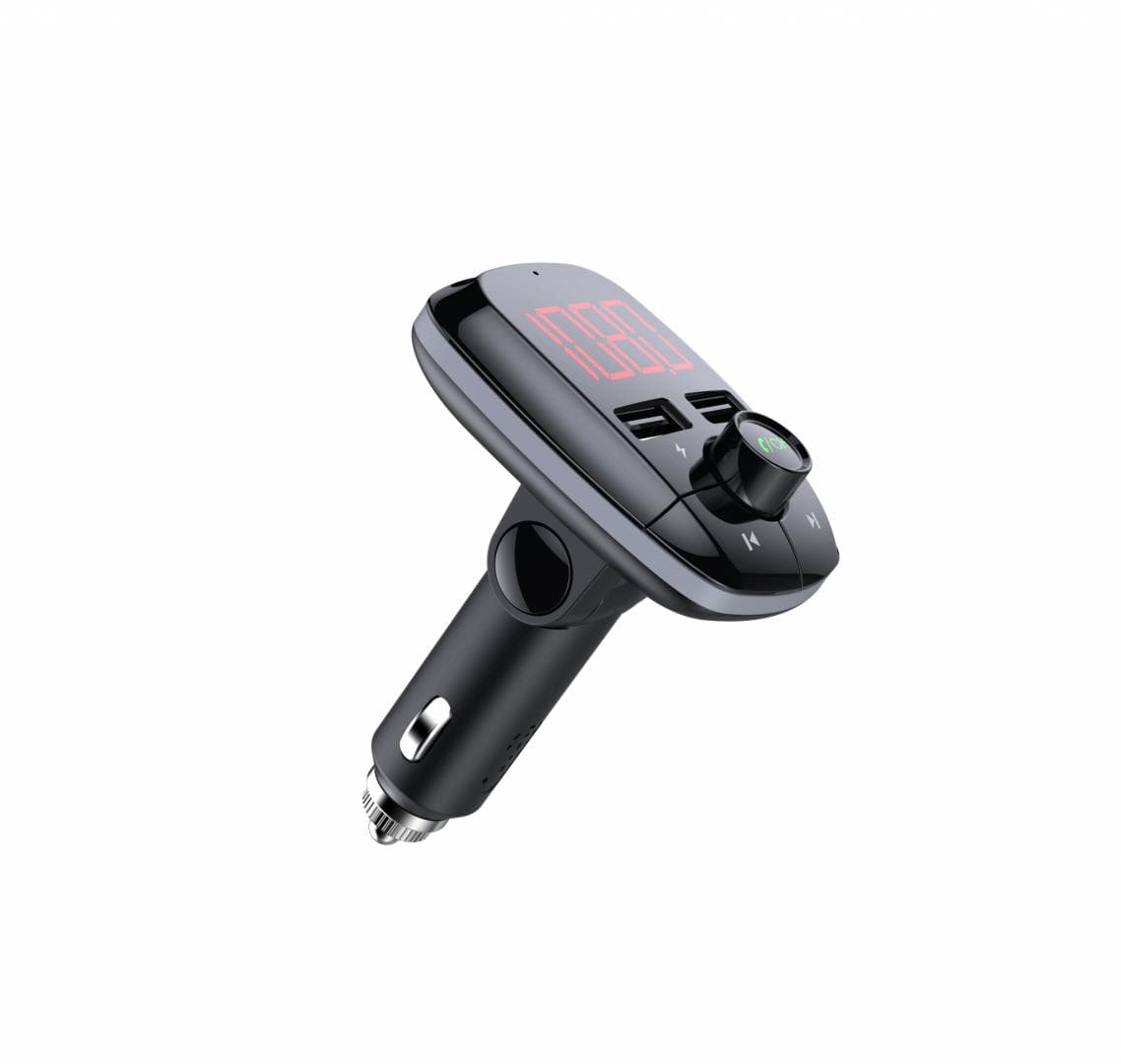 Modulator FM Serioux ABFM50, Bluetooth 5.0 , raza actiune de până la 5 m, voltaj intrare: 1x DC 12V/24V ,2 porturi USB: 1x USB DC5V 2.4A Max 1 x USB audio (pana la 32 GB), slot MicroSD (pana la 32 GB), format muzica: MP3/WMA/WAV, frecvența FM: 87.5MHz - 108.0MHZ, microfon incorporat , functii
