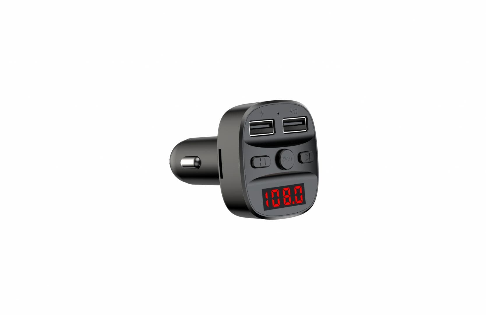 Modulator FM Serioux ABFM60, Bluetooth 5.0 , raza actiune de până la 5 m, voltaj intrare: 1x DC 12V/24V ,2 porturi USB: 1x USB DC5V 2.4A Max 1 x USB audio (pana la 32 GB), slot MicroSD (pana la 32 GB), format muzica: MP3/WMA/WAV, frecvența FM: 87.5MHz - 108.0MHZ, microfon incorporat , functii