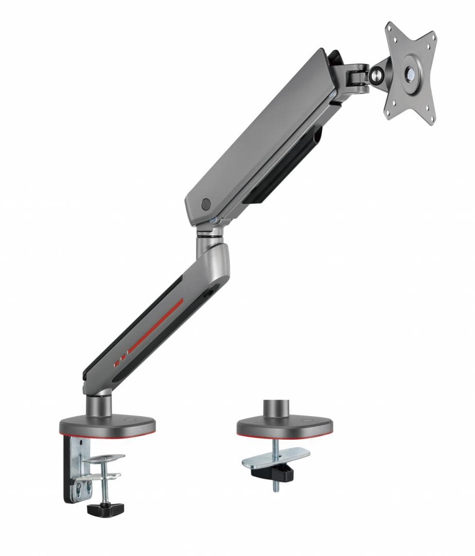 Brat pentru monitor, Material: Oțel, Aluminiu, Plastic, Suprafață finisaj : acoperire cu Pulbere, Culoare: Alb Texturat Fin, Gri Spațial, Dimensiune compatibila ecran: 27"-45", tehnologie arc, Greutate maxima (pe ecran): 5~14 kg, Greutate maxima pentru ecran curbat (pe ecran): 5~12 kg