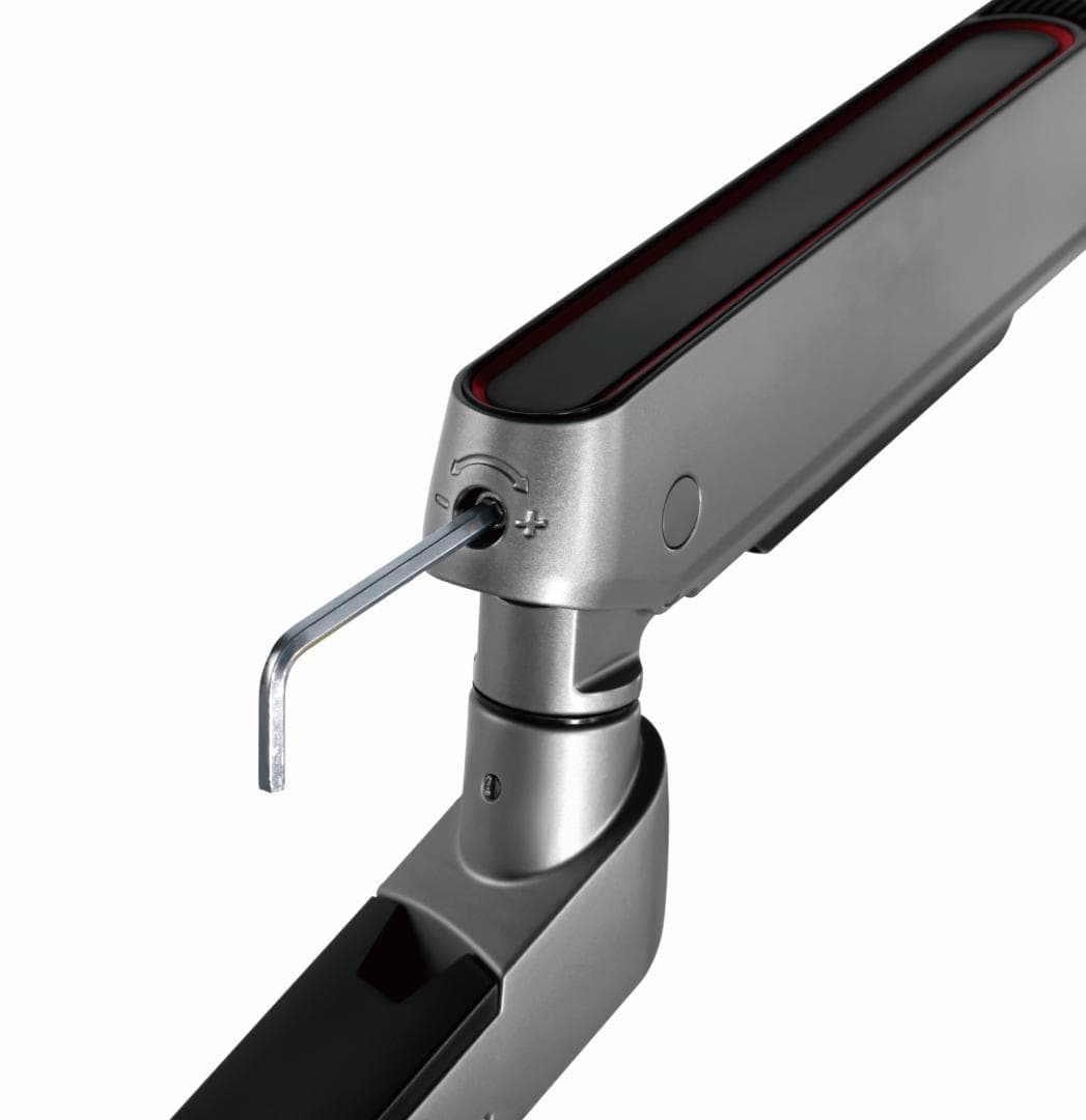 Brat pentru monitor, Material: Oțel, Aluminiu, Plastic, Suprafață finisaj : acoperire cu Pulbere, Culoare: Alb Texturat Fin, Gri Spațial, Dimensiune compatibila ecran: 27"-45", tehnologie arc, Greutate maxima (pe ecran): 5~14 kg, Greutate maxima pentru ecran curbat (pe ecran): 5~12 kg