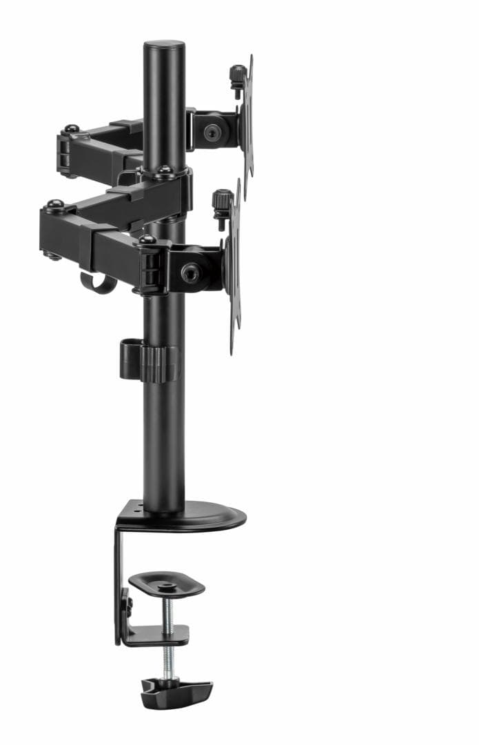 Suport 2 monitoare SeriouxMM66-C024, brat articulat monitor, compatibilitate dimensiune ecran 17"-32",  greutate maximă suportata: (per ecran): 9kg, VESA: 75x75, 100x100, inclinare: +45°~-45°, pivotare: +90°~-90°, rotația ecranului: + 180°~-180°, instalare: clemă, grommet