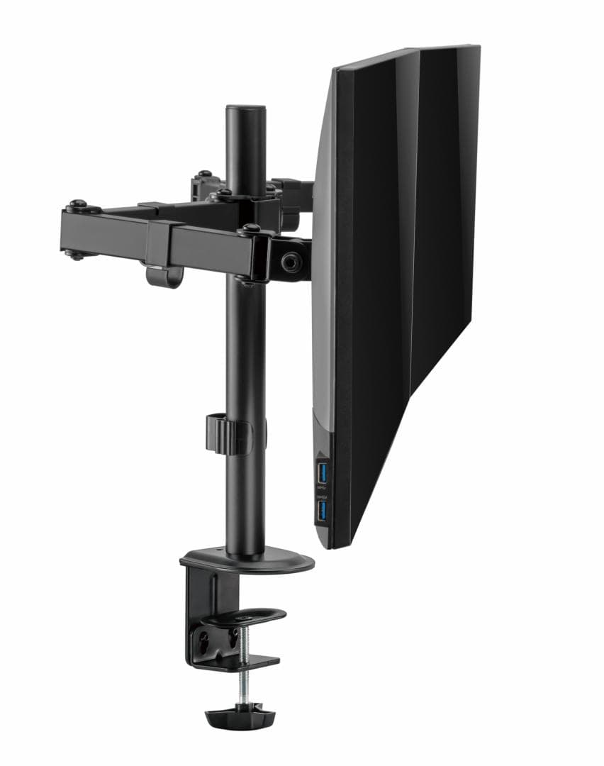 Suport 2 monitoare SeriouxMM66-C024, brat articulat monitor, compatibilitate dimensiune ecran 17"-32",  greutate maximă suportata: (per ecran): 9kg, VESA: 75x75, 100x100, inclinare: +45°~-45°, pivotare: +90°~-90°, rotația ecranului: + 180°~-180°, instalare: clemă, grommet