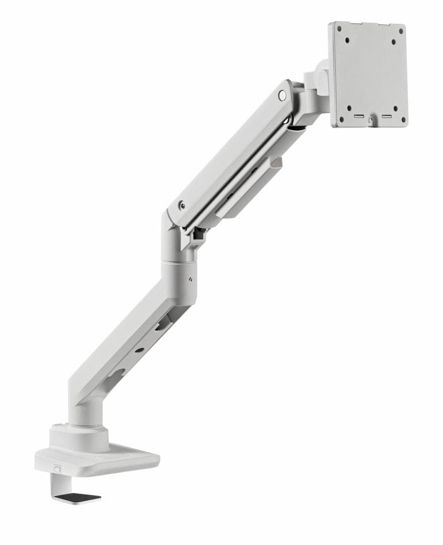 Suport monitor Serioux MM69-C012, compatibilitate  dimensiune ecran 17"-49", arc cu gaz, greutate maximă suportata: (per ecran): 2~20 kg, VESA: 75x75, 100x100, inclinare: +50°~-20°, pivotare: +90°~-90°, rotația ecranului: +180°~-180°, instalare: clemă, grommet,alb