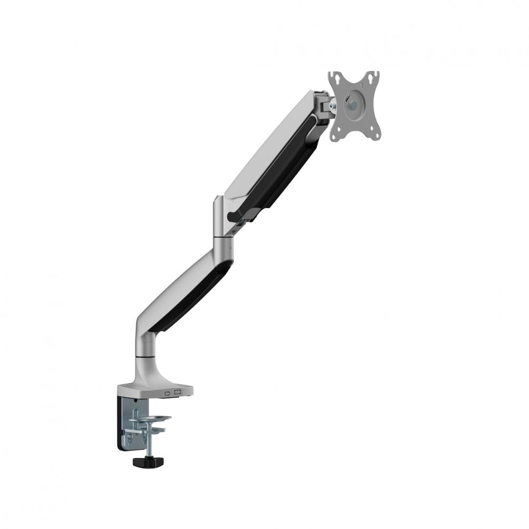 Suport monitor Serioux MM82-C012, tehnologie arc cu gaz, compatibilitate  dimensiune ecran 17"-45", greutate maximă suportata: (per ecran): 1~16kg, greutate maximă suportata pentru ecran curbat (per ecran): 1 ~ 13 kg,  VESA: 75x75, 100x100, inclinare: +90°~-90°, pivotare: +90°~-90°