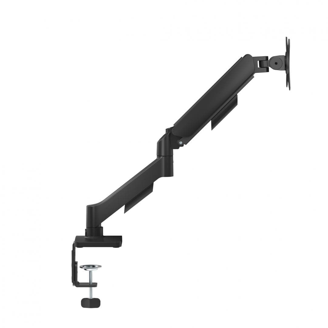 Braț pentru monitor cu contragreutate Material: Oțel, Plastic Tehnologie: Arc Suprafață finisaj : Vopsit electrostatic, Acoperire cu Pulbere Dimensiune compatibila ecran: 17"-32" Greutate maxima (pe ecran): 2~9 kg Compatibilitate VESA: 75x75, 100x100 Interval de inclinare : +90°-90° Interval de