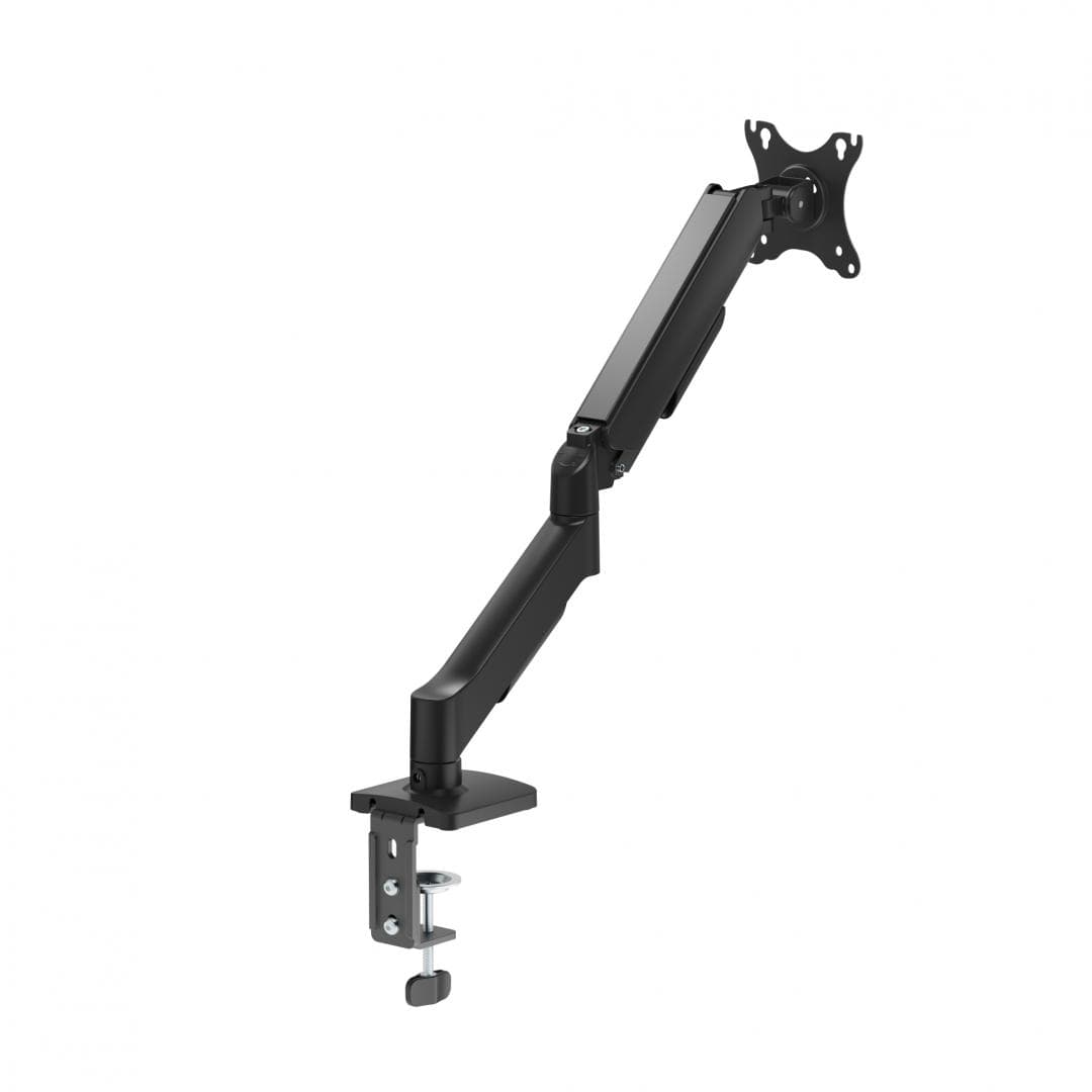 Braț pentru monitor cu contragreutate Material: Oțel, Plastic Tehnologie: Arc Suprafață finisaj : Vopsit electrostatic, Acoperire cu Pulbere Dimensiune compatibila ecran: 17"-32" Greutate maxima (pe ecran): 2~9 kg Compatibilitate VESA: 75x75, 100x100 Interval de inclinare : +90°-90° Interval de