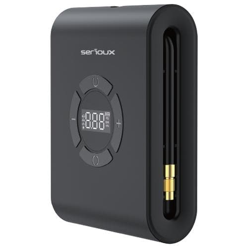 Starter auto cu compresor de aer Serioux, interval de presiune reglabil 3~150PSI/0,2~9,9BAR/20~990KPA, temperatura de functionare incărcare: 0° C~45°C, Descărcare: -20°C~60°C, temeperatura de depozitare 10 °C~50 °C, lungimea tubului de umflare 115 mm (inclusiv duza de umflare), capacitate acumulator