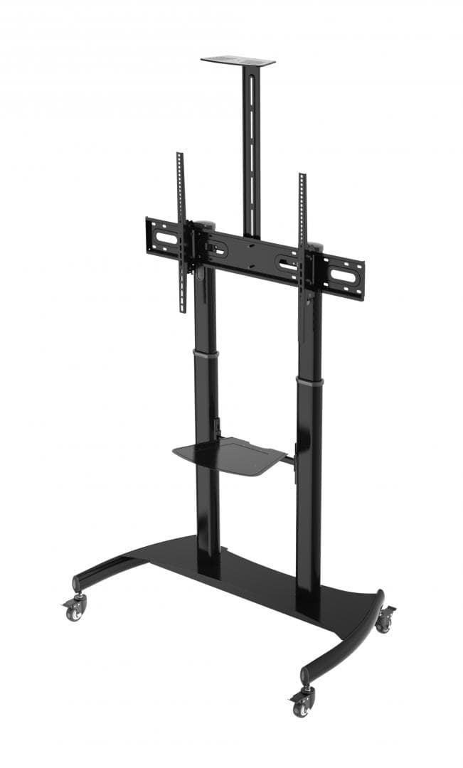 Stand TV mobil Serioux TV610TW 60"-100", dimensiuni: 1220x710x2045~ 2365mm, compatibilitate  dimensiune ecran: 60"-100", compatibilitate VESA: 400x400, 600x400, 800x400, 800x600, 900x600, 1000x600, Greutate maximă suportata: 100 kg, interval de înclinare: +5°~-10°, interval de înălțime: 1365~1685mm