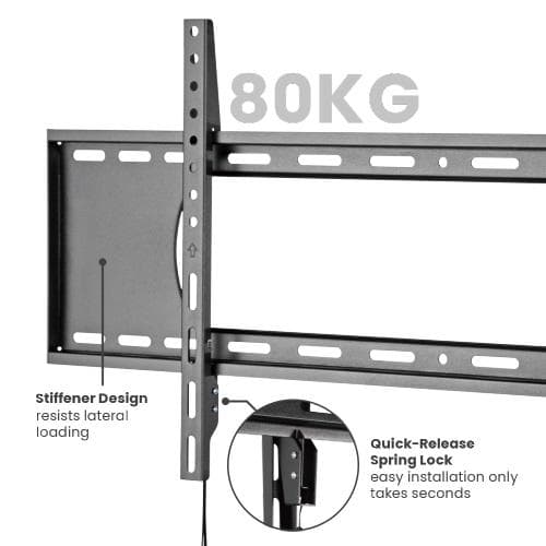 Suport TV de perete Serioux TV73-48F, compatibilitate  dimensiune ecran: 43"-90", compatibilitate VESA:50x50, 75x75, 100x100, 100x150, 150x100, 100x200, 200x100, 150x150, 200x200, 200x300, 300x200, 200x400, 400x200, 300x300, 300x400, 400x300, 600x200, 400x400, 600x300, 600x400, 700x400, 800x400
