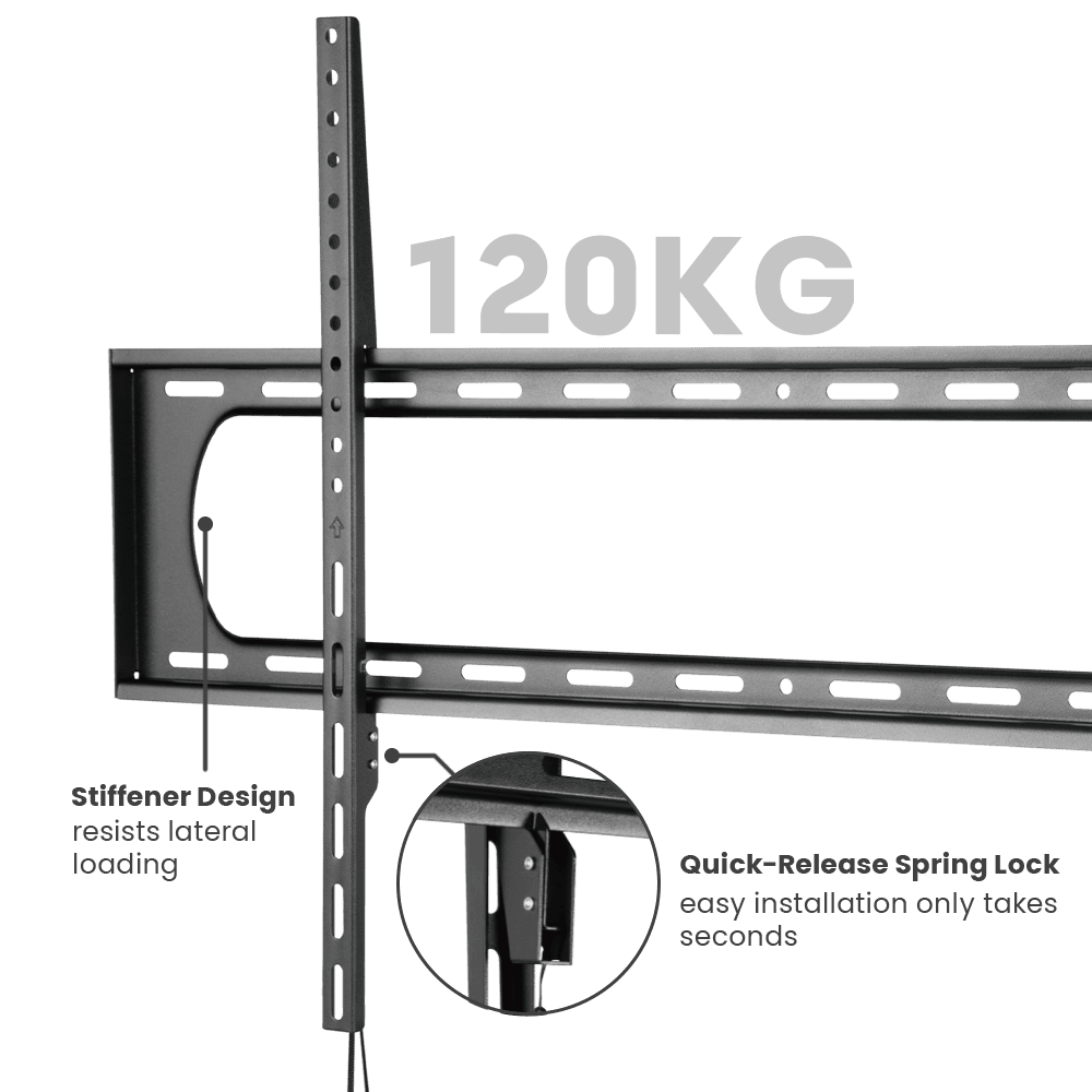 Suport TV Serioux TV TV7369F 60"-120", Tip: Fix, dimensiuni: 35x1005x625mm, compatibilitate  dimensiune ecran: 60"-120", compatibilitate VESAx: 50x50, 75x75, 100x100, 100x150, 150x100, 100x200, 200x100, 150x150, 200x200, 200x300, 300x200, 200x400, 400x200, 300x300, 300x400, 400x300, 600x200