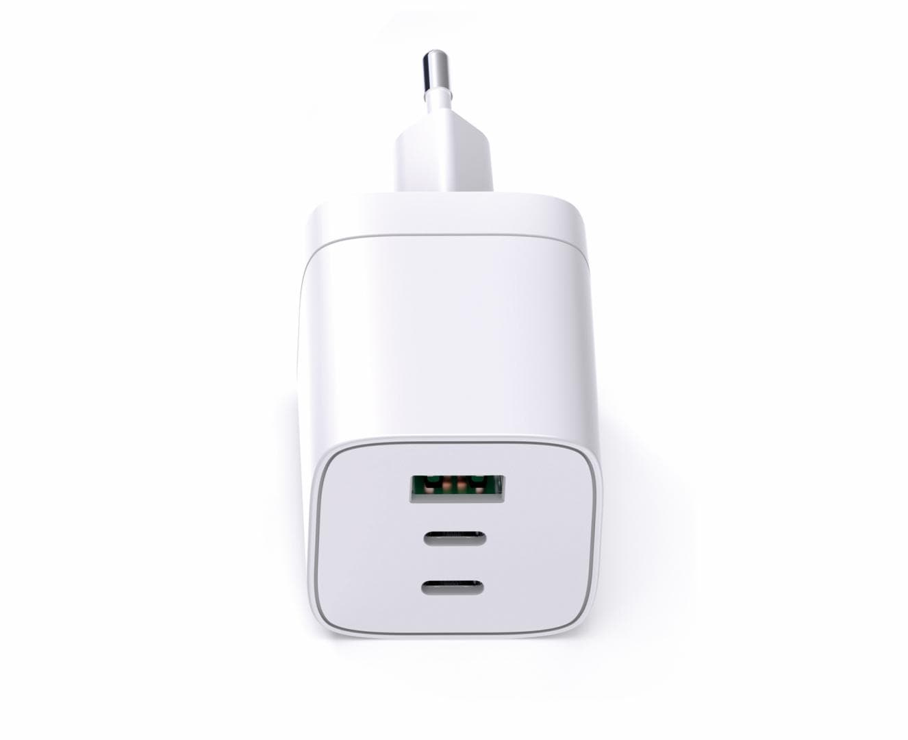 INCARCATOR SERIOUX 65W 2xUSB-C & USB-A de perete, Ieșire USB-C: C1 și C2: 5V/3A, 9V/3A, 12V/3A, 15V/3A, 20V/3,25A (65W) PPS: 5-11V/5A, (55W), A1: 5V/4,5A, 9V/3A, 12V/2,5A, 20V/1,5A(30W) C1+C2: 45W+20W (max. 65W), C1+A1: 45W+18W (max. 63W ) C2+A1: 7,5W+7,5W (max. 15W), C1+C2+A1: 45W+7,5W+7,5Wmax. 60W