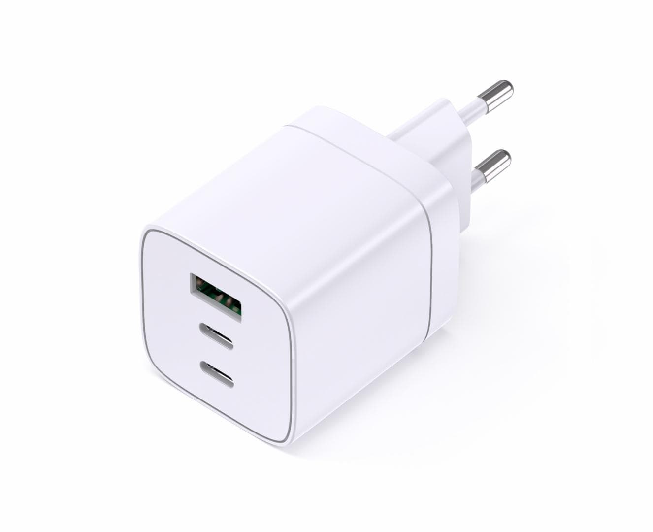 INCARCATOR SERIOUX 65W 2xUSB-C & USB-A de perete, Ieșire USB-C: C1 și C2: 5V/3A, 9V/3A, 12V/3A, 15V/3A, 20V/3,25A (65W) PPS: 5-11V/5A, (55W), A1: 5V/4,5A, 9V/3A, 12V/2,5A, 20V/1,5A(30W) C1+C2: 45W+20W (max. 65W), C1+A1: 45W+18W (max. 63W ) C2+A1: 7,5W+7,5W (max. 15W), C1+C2+A1: 45W+7,5W+7,5Wmax. 60W