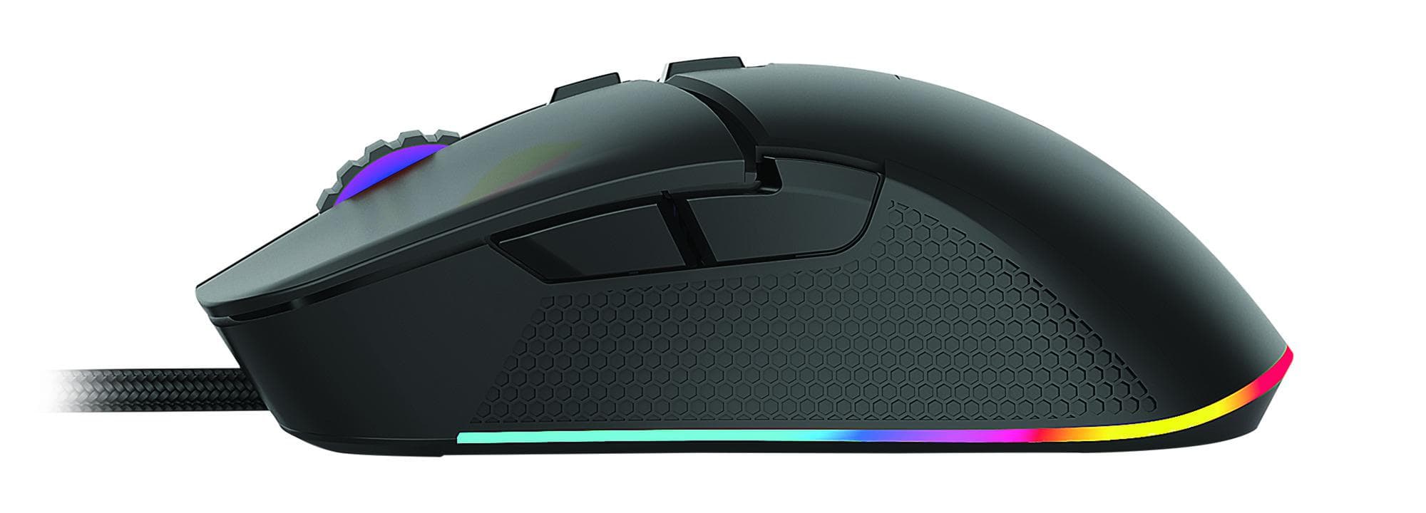 Kit Gaming Serioux Kayel 4 in 1, Tastatura de gaming, 104 taste, 19 taste Anti-ghosting , design slim, iluminare rainbow, structura metalica gri, taste negre + design cu palm rest, cablu USB 1.5M PVC, plug and play; Mouse gaming, senzor Sunplus 199, 800-6400 DPI, switch HUANO, pana la 20 milioane de