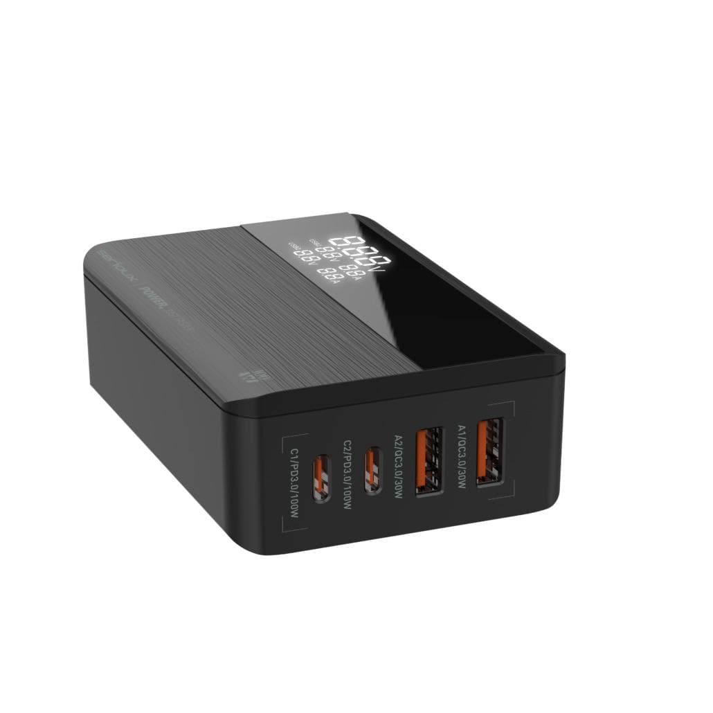 Incarcator retea Serioux 100W GAN Quick Charge, Intrare: 100-240V~ 50/60Hz 2.5A Max , C1 Ieșire: 5V/3A, 9V/3A, 12V/3A, 15V/3A, 20V/5A 100W Max , PPS:3.3-21V/5A, C2 Ieșire: 5V/3A, 9V/3A, 12V/3A, 15V/3A, 20V/5A 100W Max, PPS:3.3-21V/5A, A1 Ieșire: 5V/3A, 9V/3A, 12V/2.5A, 20V/1.5A 30W Max, A2 Ieșire