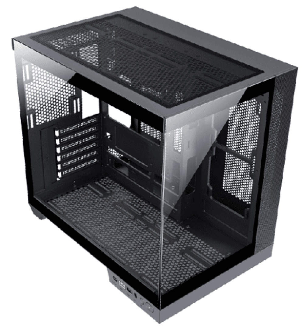 Carcasa gaming Serioux Shadow, fara sursa, tip  middle tower, USB2.0x+HD Audio, USB3.0, porturi rezervate pentru ventialtor: MN 2x120mm ventilatoare ARGB (incluse), spate:1x120mm ventilator RGB (inclus), sus 3x120mm/2x140mm, controler 4 porturi, drive bays: HDD de 3.5'' x2, SSd de 2.5'' x1, Sloturi