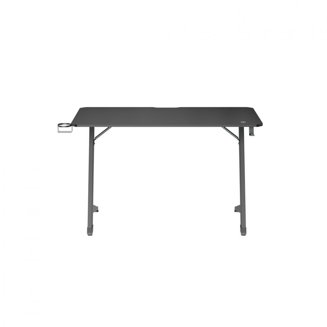 BIROU GAMING SERIOUX RAZOR  Material: MDF și melamină, plastic, oțel Dimensiuni 1200x600x750mm Dimensiuni blat (LxlxA) 1200x600x15mm Greutate suportata 75kg Iluminare ambientală LED cu gradient multicolor Culoare: Negru și negru mat, negru și roșu mat