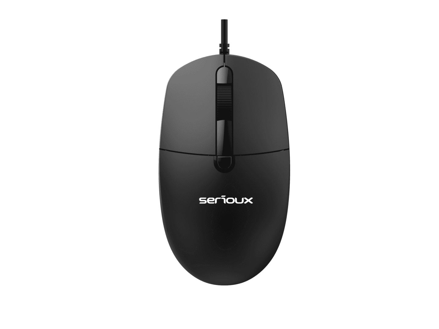 Kit Serioux cu fir, Tastatura: interfata USB, 104 taste, material ABS, US layout, lungime cablu 1.5m PVC,  dimensiuni 440*159*25mm, negru, Mouse: interfata USB, 4 butoane, polling rate 125 Hz, rezolutie DPI 1000, lungime cablu 1.5m PVC, dimensiuni 109*61*37mm, negru