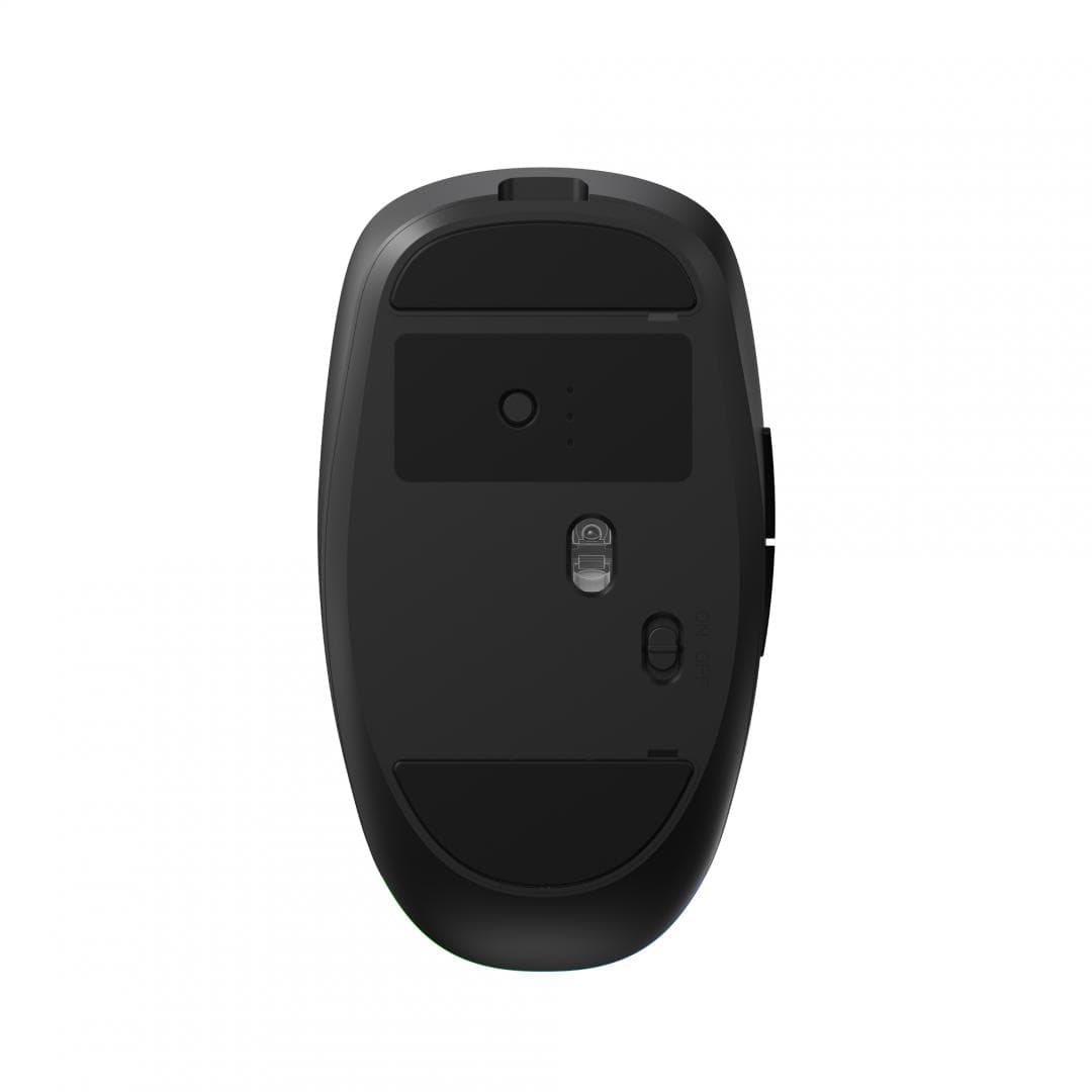 Mouse wireless AirFlow 2.4G+BT cu mod dual, cu receptor dual USB-A +USB-C; LED frontal  Mod: 2.4G + Bluetooth  Număr cheie: 6  Material: ABS  Culoare: Negru complet  DPI: 800-1200-1600  Comutator: Clic silențios pentru butonul L-R  Interfață: Receptor dual USB-A + TYPE-C  Baterie: Baterie litiu de