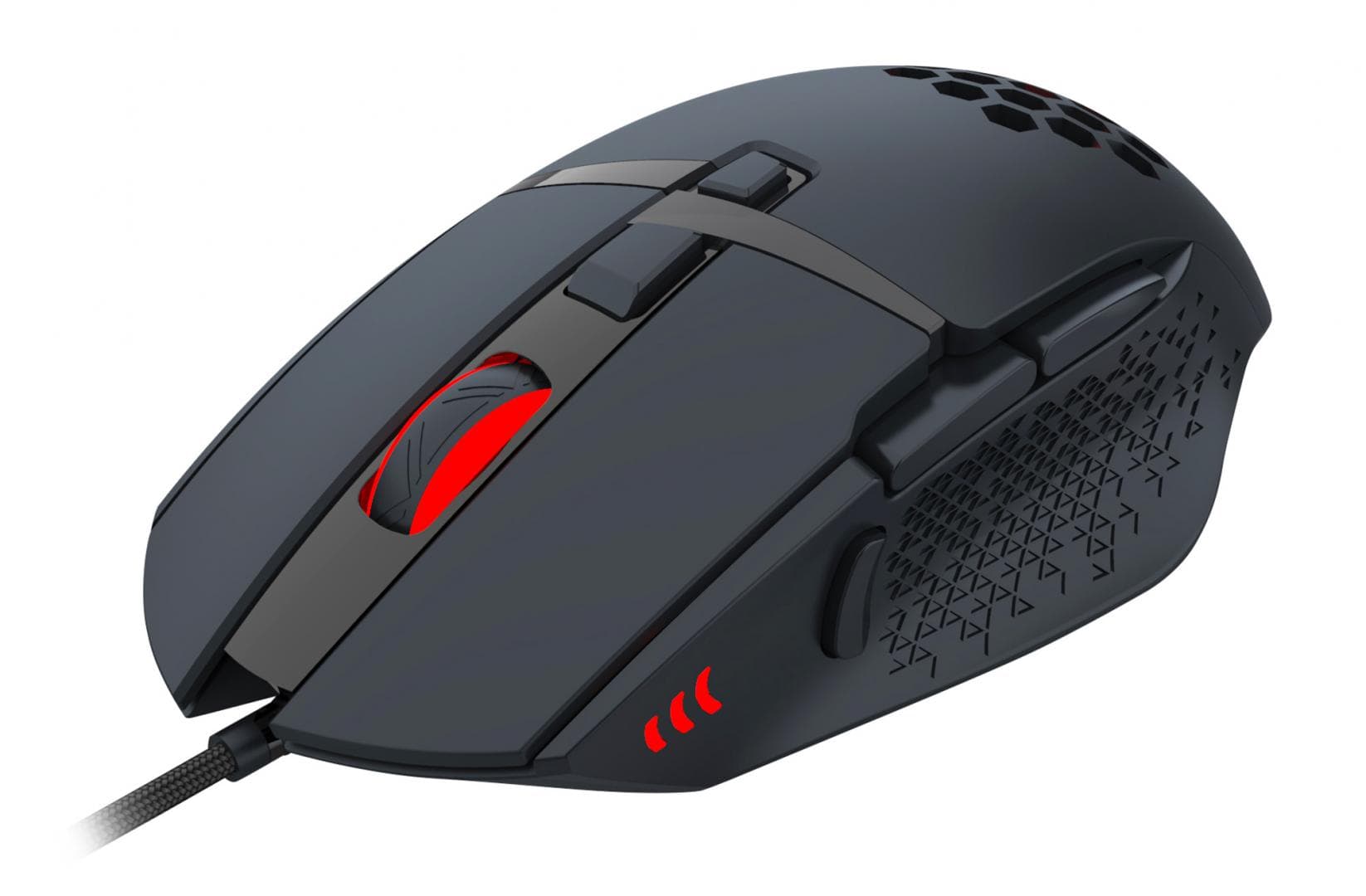 Mouse gaming Serioux Tobis, Senzor Sunplus 192, 1000-6400 DPI, switch HUANO, pana la 20 milioane de click-uri, 8 Butoane, 3 moduri de iluminare RGB, cablu USB 1.5M, plug and play, compatibil cu Windows 2000/XP/9X/VISTA/7/8/10