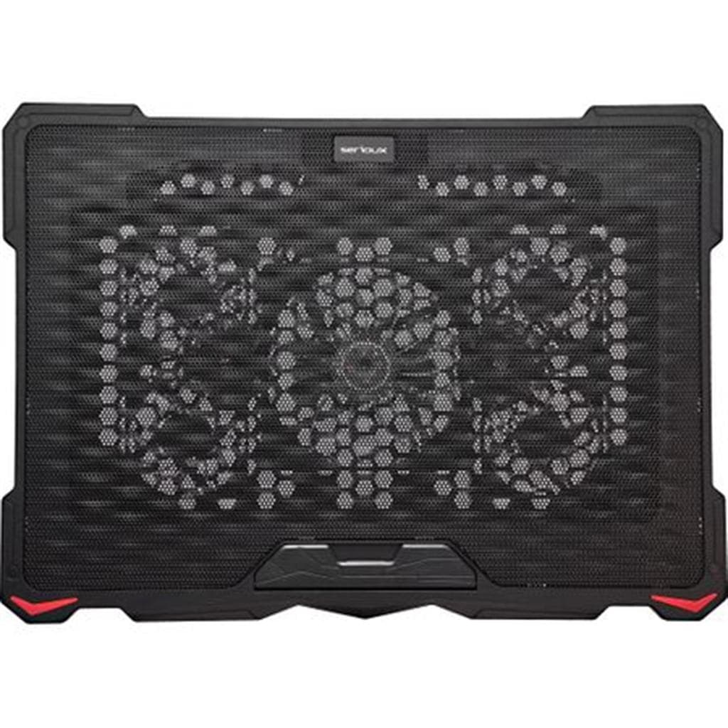 Cooling pad Serioux, SRXNCP035, Dimensiuni: 415*295*27mm , Compatibilitate maxima laptop: 17.3 inch, Numar ventilatoare: 5, Dimensiune ventilator: 1 x 120*120*15mm / 4 x 70*7*15mm, Nivel zgomot:, 20dBA, Tensiune alimentare: DC 5V, Viteza rotatie maxima: 1500 RPM, 2 porturi USB, Iluminare LED