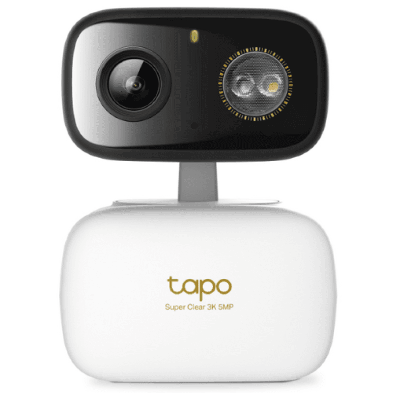Indoor/Outdoor Pan/Tilt Security Wi-Fi Camera SPEC:3K 5MP (2880x1620), 2.4 GHz, Horizontal 360º FEATURE: Pan/Tilt, Smart AI Detection and Notifications (motion, people, pets, cars), Motion Tracking, Sound and Light Alarm, Remote Control, Two-Way Audio, Voice Control (Works with Google Assistant