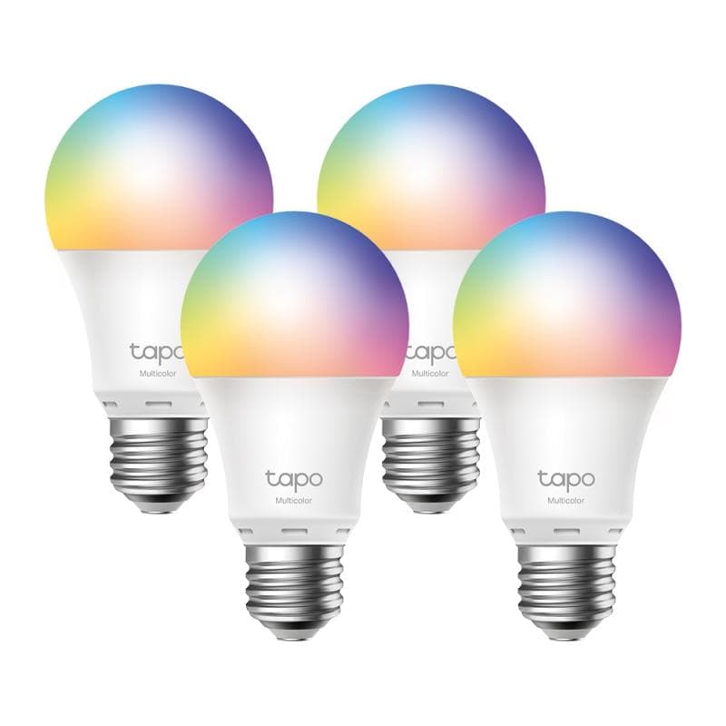 Smart Wi-Fi Light Bulb, Multicolor, 4-Pack SPEC: 2.4 GHz, IEEE 802.11b/g/n, E27 Base, 220–240 V, 50/60 Hz, Brightness: W: 806 lm/ R: 55 lm/G: 140 lm/B: 25 lm, 8.3 W, 2,500 K – 6,500 K, Beam Angle 220°, 8.3 kWh / 1000h, lifetime up to 25,000 hrs FEATURE: Multicolor, No Hub Required, Voice Control