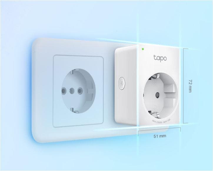 TP-Link MINI SMART WI-FI SOCKET TAPO P100 (4-PACK), Protocol: IEEE 802.11b/g/n, Bluetooth 4.2 (for onboarding only), 2.4 GHz, Android 4.4 or higher, iOS 9.0 or higher, AC 220-240 V~50/60 Hz 10 A, Maximum Load, 2300 W, 10 A.