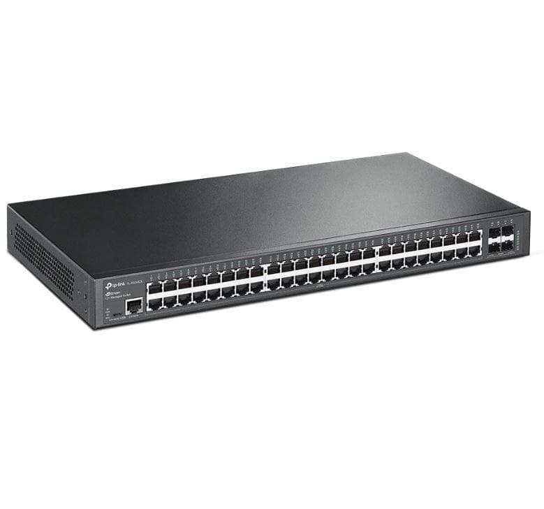 "JetStream™ 48-Port Gigabit L2+ Managed Switch with 4 10GE SFP+ Slots PORT: 48× Gigabit RJ45 Ports, 4× 10G SFP+ Slots, RJ45/Micro-USB Console Port SPEC: 1U 19-inch Rack-mountable Steel Case FEATURE: Integration with JetStream™ SDN Controller, Static Routing, OAM, sFlow, DDM, 802.1Q VLAN, QinQ