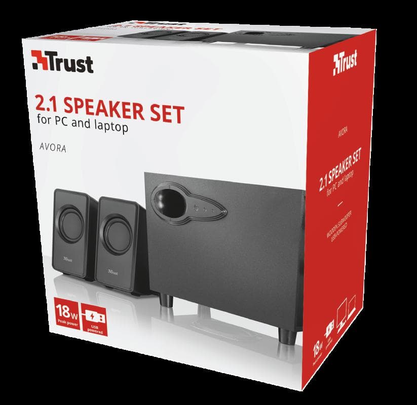 Sistem audio 2.1 Trust Avora 2.1 Speaker Set, 9W, negru