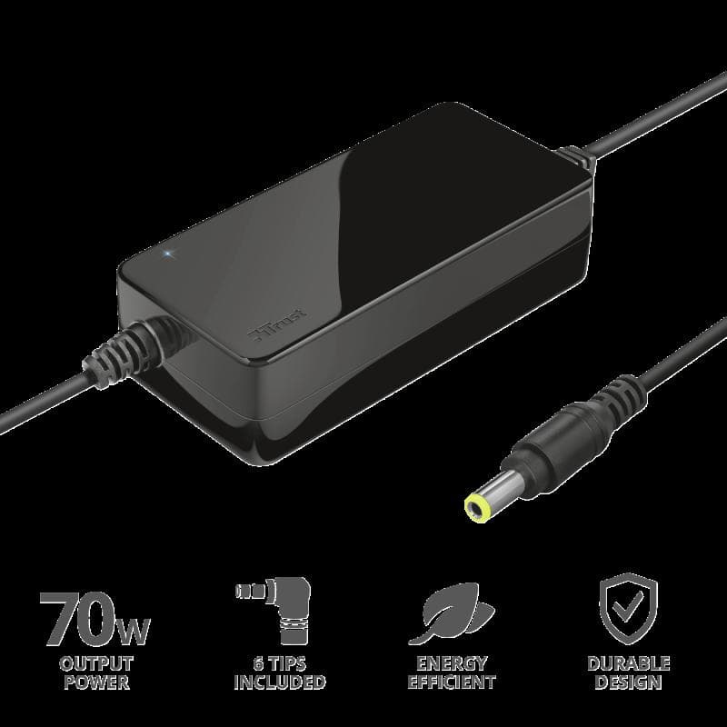 Incarcator laptop Trust Primo, universal, 70W-19V, negru